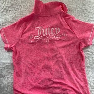 Juicy Couture Pajama Terry Cloth Set with Shorts and Button Top Size Small